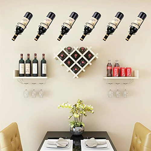 Hipiwe Pack Of 6 Wall Mounted Wine Racks - Red Wine Bottle Display Holder With Screws, Metal Hanging Wine Rack Organizer 6 Hipiwe Pack Of 6 Wall Mounted Wine Racks - Red Wine Bottle Display Holder With Screws, Metal Hanging Wine Rack Organizer - Image 6