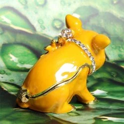 Waltz&F New Golden Pig With Bowknot Handcrafted Pewter Trinket Box Animal Figurine Hinged Jewelry Box -Songmics Furniture Shop 51P6v6pi9IL