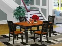 East West Furniture Dining Table Set, 9-Piece, ALGWE9-LWH-W -Songmics Furniture Shop 51PBtuVb32L. AC