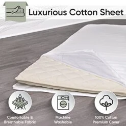 Kuya Japanese Futon Floor Mattress For Adults & Kids - Premium Japanese Shikibuton Cotton Sleep Mat With Luxurious Fitted Sheet & Portable Storage/Travel Bag - 100% Cotton Japanese Twin Bed (39x75in) -Songmics Furniture Shop 51PDIliUw7L