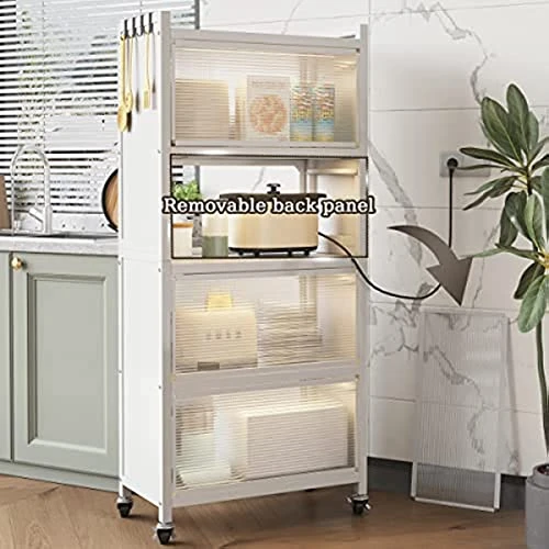 ZLCO 5 Tier Kitchen Pantry Storage Cabinet Bread Rack Coffee Station Utility Storage Shelf Bookcase Bookshelf Bookrack Microwave Rack Storage Rack 5 ZLCO 5 Tier Kitchen Pantry Storage Cabinet Bread Rack Coffee Station Utility Storage Shelf Bookcase Bookshelf Bookrack Microwave Rack Storage Rack - Image 5