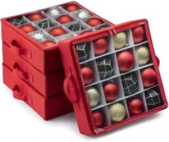 ZOBER Christmas Ornament Storage - 25.2x12.6x3.35 Inch Ornament Tray Organizer Boxes W/Dividers - Compartments For Fragile Ornaments And Holiday Decoration - Red 20 ZOBER Christmas Ornament Storage - 25.2x12.6x3.35 Inch Ornament Tray Organizer Boxes W/Dividers - Compartments For Fragile Ornaments And Holiday Decoration - Red -Songmics Furniture Shop 51PKiuaXcDL. AC