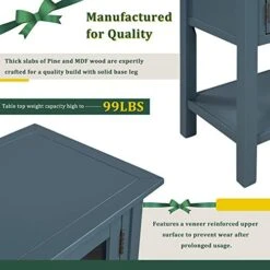 LUMISOL Rustic Buffet Sideboard Table Console Table, Kitchen Cabinet With Two Drawers, Two Cabinets And 1 Shelf For Living Room (Blue) -Songmics Furniture Shop 51PQPpqabzL