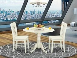 East West Furniture DLNO3-MAH-W Dining Table Set, 3-Piece -Songmics Furniture Shop 51PS5cWS32L. AC