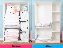 Vacuum Storage Bags Space Saving Bags For Comforters Clothes Pillow Bedding Blanket Storage, Double Zip Lock Seal & Leak Valve, Free Travel Hand Pump Included (4 Pack Medium - 28 * 20 Inches) -Songmics Furniture Shop 51PaXAHCExL