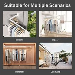 CHAHUANV Clothes Drying Rack,Laundry Drying Rack, Drying Rack Wall Mount,Wall Mounted Clothes Rack,Drying Rack Clothing,Retractable Laundry Rack For Hanging Clothes,Collapsible,Foldable,White-Hooks -Songmics Furniture Shop 51PbCprZbNL