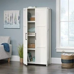 Pemberly Row 30" W Pantry Storage Cabinet With Doors And Shelves In White -Songmics Furniture Shop 51Pcj9trbaL