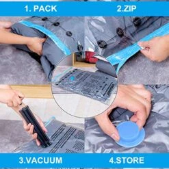 Vacuum Storage Bags 8 Pack(4Jumbo, 4Large), Premium Space Saver Bags For Clothes Duvets Blankets Pillows Comforters, Travel Storage. (8pack) (8 Pack) 8 Vacuum Storage Bags 8 Pack(4Jumbo, 4Large), Premium Space Saver Bags For Clothes Duvets Blankets Pillows Comforters, Travel Storage. (8pack) (8 Pack) -Songmics Furniture Shop 51PesckUOAL