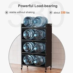 ISPECLE Bakers Racks For Kitchens With Storage, 4 Tier Microwave Stand With Storage Sturdy Kitchen Rack With Wheels For Small Appliances, Easy To Move, Black -Songmics Furniture Shop 51PpGSl7usL