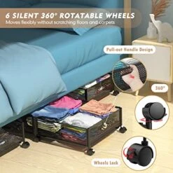 Under Bed Storage, Upgraded 31.5" Large Under Bed Storage With Wheels, Tool-free Assembly Metal Foldable Under Bed Drawers On Wheels For Shoes, Clothes, Toys, Blankets - Solution For Home Organization 7 Under Bed Storage, Upgraded 31.5" Large Under Bed Storage With Wheels, Tool-free Assembly Metal Foldable Under Bed Drawers On Wheels For Shoes, Clothes, Toys, Blankets - Solution For Home Organization -Songmics Furniture Shop 51Ppmltw9TL