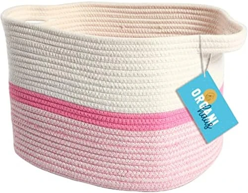 OrganiHaus Woven Basket For Storage | Basket For Shelves | Toy Basket | Throw Blanket Basket For Living Room | Cotton Rope Basket For Storage | Decorative Baby Basket For Towels | Rainbow Basket 14x9 12 OrganiHaus Woven Basket For Storage | Basket For Shelves | Toy Basket | Throw Blanket Basket For Living Room | Cotton Rope Basket For Storage | Decorative Baby Basket For Towels | Rainbow Basket 14x9 - Image 12