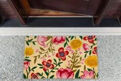 DII Floral Design Collection Natural Coir Doormat, 17x29, Bright Blossom