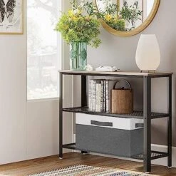 GhvyenntteS Storage Bins [3-Pack] Large Foldable Storage Baskets For Shelves, Sturdy Fabric Cube Storage Bins With 3 Handles For Closet Nursery Cabinet Living Room (Grey, 15" X 11" X 9.6") -Songmics Furniture Shop 51Q35MmnpPL