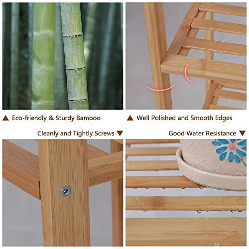 Ufine Bamboo Garment Rack 6 Tier Storage Shelves Clothes Hanging Rack With Side Hooks, Heavy Duty Clothing Rack Portable Wardrobe Closet Organizer 5 Ufine Bamboo Garment Rack 6 Tier Storage Shelves Clothes Hanging Rack With Side Hooks, Heavy Duty Clothing Rack Portable Wardrobe Closet Organizer - Image 5