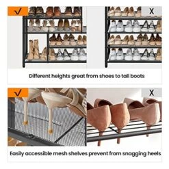 Yaheetech 6-Tier Shoe Rack Organizer, Shoe Shelf Organizer With Storage Box, Free Standing Shoe Storage Rack For Entryway, Living Room, Holds 24 Pairs Of Shoes, Industrial Style -Songmics Furniture Shop 51QEccKkVlL