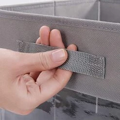 DIMJ Cube Storage Bins, 3 Packs Clear Window Fabric Storage Bin Organizer For Closet Shelves Home Storage Cubes Organizer With Handles -Songmics Furniture Shop 51QK1Yg86AS