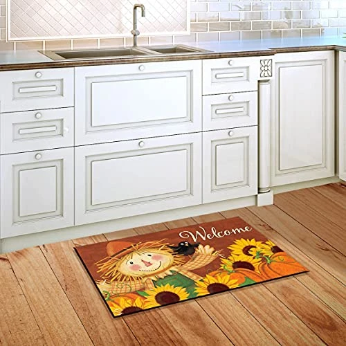 Briarwood Lane Happy Scarecrow Fall Doormat Sunflowers Autumn Indoor/Outdoor 30" X 18" 3 Briarwood Lane Happy Scarecrow Fall Doormat Sunflowers Autumn Indoor/Outdoor 30" X 18" - Image 3
