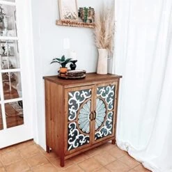 PHI VILLA Buffet Cabinet Sideboard Accent Cabinet With Doors Corner Cabinet Windowpane 2-Door Cabinet For Entryway Dining Room Living Room Console Table Storage Cabinet… -Songmics Furniture Shop 51QT jUShSL. AC