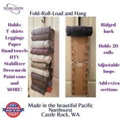 The Roll Keeper - Closet Storage And Organization - Hanging Closet System - NEW 2022 Design - Closet Space Saver For T-shirts & Leggings – Holds 20 - Black Elastic -Songmics Furniture Shop 51QWFdiNz4L