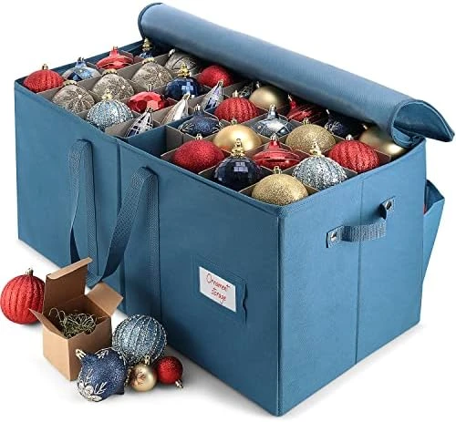 Hearth & Harbor Large Christmas Ornament Storage Box With Adjustable Dividers - Ornament Storage Container For 128 Holiday Ornaments Or Decorations 7 Hearth & Harbor Large Christmas Ornament Storage Box With Adjustable Dividers - Ornament Storage Container For 128 Holiday Ornaments Or Decorations - Image 7
