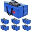 7-Pack Heavy Duty Extra Large Moving Bags W/Reinforced Handles & Zippers, Storage Totes For Space Saving, Alternative To Moving Box, Packing & Moving Supplies - Blue
