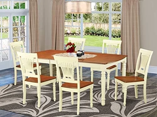 East West Furniture DOPL7-BCH-W Dining Set, 7 Pieces 10 East West Furniture DOPL7-BCH-W Dining Set, 7 Pieces - Image 10