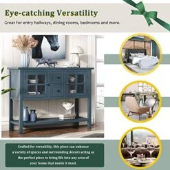 LUMISOL Rustic Buffet Sideboard Table Console Table, Kitchen Cabinet With Two Drawers, Two Cabinets And 1 Shelf For Living Room (Blue) -Songmics Furniture Shop 51RGdnWj4xL