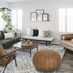 Thgonwid Handmade Foot Stool Ottoman Faux Suede Poufs 21.6" X 13" - Round Storage Floor Cushion Footstool For Living Room, Bedroom And Wedding, Unstuffed, Brown -Songmics Furniture Shop 51RHfWH4CUL