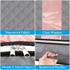 ZenTiky Under Bed Storage, 3 Pack Fabric Under Bed Storage Containers With Reinforced Handles And Clear Window, Foldable Bedroom Organizer Bags Bin For Clothes Storage,Blanket Storage,Comforter Storage Bag(39.4x19.7x7.1 Inch) -Songmics Furniture Shop 51RPCoFLKUL