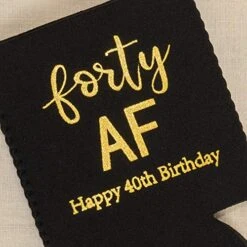Crisky Forty Can Cooler, 40th Birthday Decorations Beer Sleeve Party Favor, Can Covers With Insulated Covers, 12-Ounce Neoprene Coolers For Soda, Beer, Can Beverage, 12 Black Gold -Songmics Furniture Shop 51RQ3RsZ1JL