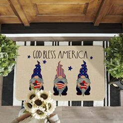Artoid Mode Strip God Bless America Gnomes Decorative Doormat Peace Love USA, 4th Of July Vietnam War Patriotic Memorial Day Independence Day Low-Profile Floor Mat For Indoor Outdoor 17 X 29 Inch -Songmics Furniture Shop 51RWe1Gl9gL