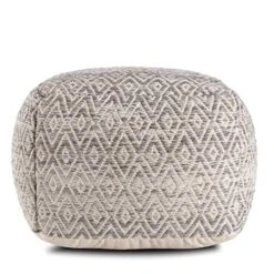 Anji Mountain Square Pouf , 22" X 22" X 17", Gray -Songmics Furniture Shop 51RaukWFObL