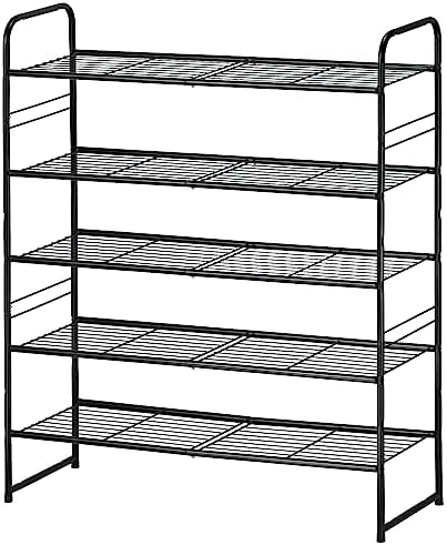 SUFAUY 3-Tier Shoe Rack, Stackable Shoe Shelf Storage Organizer For Entryway Closet, Extra Large Capacity, Wire Grid, Bronze 12 SUFAUY 3-Tier Shoe Rack, Stackable Shoe Shelf Storage Organizer For Entryway Closet, Extra Large Capacity, Wire Grid, Bronze - Image 12