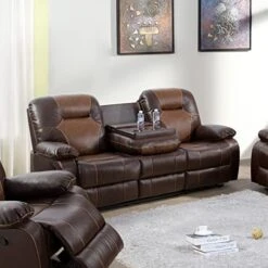 A Ainehome Living Room Furniture Couch Recliner Set With Console Storage Recliner Sofa And Loveseat Chair Sets Couch For Living Room(C-Brown Leatherel,3 Piece Set) -Songmics Furniture Shop 51RlGU8EStL. AC