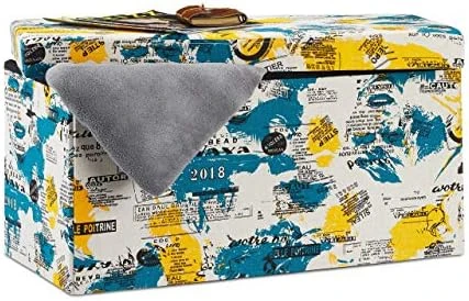 Relaxdays Padded Seat With Coffee Motif, Lidded Foldable Patterned Storage Bench, 38x76x38 Cm 7 Relaxdays Padded Seat With Coffee Motif, Lidded Foldable Patterned Storage Bench, 38x76x38 Cm - Image 7