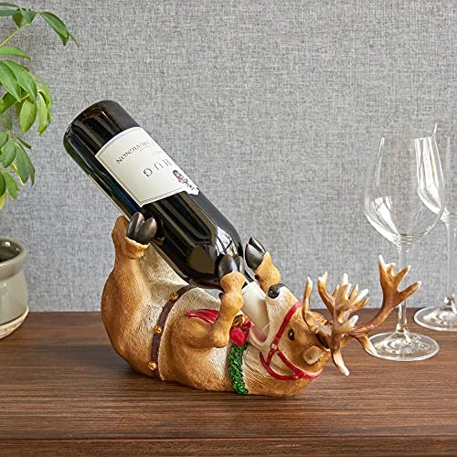 True Reindeer Polyresin Wine Bottle Holder Set Of 1, Brown, Holds 1 Standard Wine Bottle 4 True Reindeer Polyresin Wine Bottle Holder Set Of 1, Brown, Holds 1 Standard Wine Bottle - Image 4