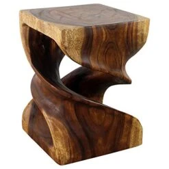 Haussmann® Wood Double Twist End Table 15 X 15 X 20 In High Walnut Oil 6 Haussmann® Wood Double Twist End Table 15 X 15 X 20 In High Walnut Oil -Songmics Furniture Shop 51RvsBgdcAL