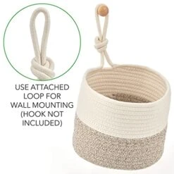 MDesign Casual Round Woven Cotton Rope Bathroom Basket With Tie Handles - Storage Organizer Set For Countertop, Floor, Closet Or Vanity, Holds Toilet Paper, Towels, Or Magazines, Set Of 2, White/Brown 11 MDesign Casual Round Woven Cotton Rope Bathroom Basket With Tie Handles - Storage Organizer Set For Countertop, Floor, Closet Or Vanity, Holds Toilet Paper, Towels, Or Magazines, Set Of 2, White/Brown -Songmics Furniture Shop 51RxIfuQ2aL