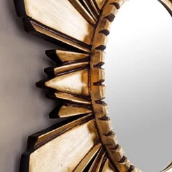 NOVICA Leaf Round Starburst Mohena Wood With Bronze Wall Mounted Mirror, Metallic 'Cuzco Sun' 11 NOVICA Leaf Round Starburst Mohena Wood With Bronze Wall Mounted Mirror, Metallic 'Cuzco Sun' -Songmics Furniture Shop 51S1v6jdswL