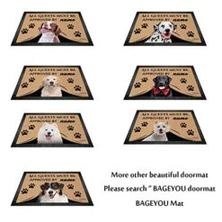 BAGEYOU All Guests Must Be Approved Doormat With My Love Dog Cat Welcome Floor Mat Custom Name 27.5" X 17.7" -Songmics Furniture Shop 51S3JU1V7vL