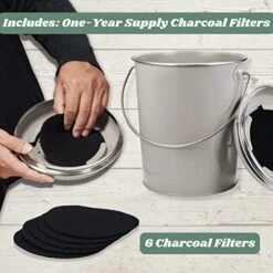 Compost Tumbler, Kitchen Compost Bin Countertop, Indoor Compost Bin Kitchen, Compost Bucket Kitchen, Compost Bins, Compost Caddy, Counter Food Composter For Kitchen, Greige (Beige-Grey) Compost Pail 10 Compost Tumbler, Kitchen Compost Bin Countertop, Indoor Compost Bin Kitchen, Compost Bucket Kitchen, Compost Bins, Compost Caddy, Counter Food Composter For Kitchen, Greige (Beige-Grey) Compost Pail -Songmics Furniture Shop 51S3npkNiPL