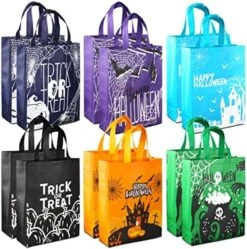 12PCS Halloween Trick Or Treat Bags,Halloween Tote Bags With Handles, Large Gift Bags, Multifunctional Non-Woven Halloween Bags For Gifts Wrapping, Trick Or Treat, Halloween Party Supplies, 15×11.8×3.9" -Songmics Furniture Shop 51S6l3JaswL. AC
