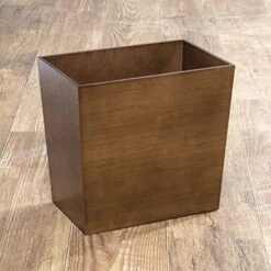 MDesign Rectangular Narrow Trash Can Wastebasket, Small Garbage Container Bin For Bathroom, Kitchen, Home Office, Craft Room, Bamboo Veneer, Brock Collection, 2 Pack - Brown 8 MDesign Rectangular Narrow Trash Can Wastebasket, Small Garbage Container Bin For Bathroom, Kitchen, Home Office, Craft Room, Bamboo Veneer, Brock Collection, 2 Pack - Brown -Songmics Furniture Shop 51S6y7cET2L