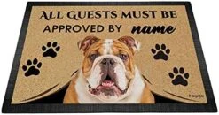 BAGEYOU All Guests Must Be Approved Doormat With My Love Dog Cat Welcome Floor Mat Custom Name 27.5" X 17.7" -Songmics Furniture Shop 51S8inG80YL. AC 1
