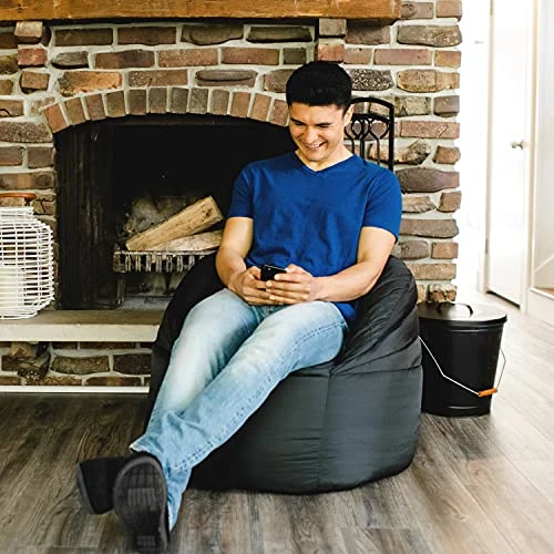 Big Joe Stack Bean Bag Chair, Black Smartmax, 2ft 1 Big Joe Stack Bean Bag Chair, Black Smartmax, 2ft