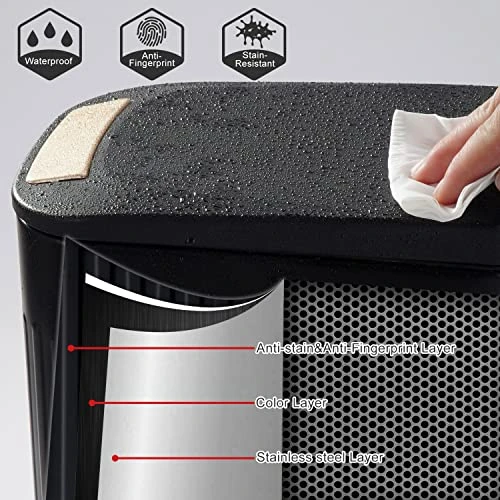 CEROELDA Small Bathroom Trash Can With Plastic Lid, 6L/1.6 Gal Stainless Steel Slim Garbage Can-Metal Wastebasket-Rectangle Pedal Step Trash Bin -for Narrow Kitchen Bedroom Office Toilet-Black 4 CEROELDA Small Bathroom Trash Can With Plastic Lid, 6L/1.6 Gal Stainless Steel Slim Garbage Can-Metal Wastebasket-Rectangle Pedal Step Trash Bin -for Narrow Kitchen Bedroom Office Toilet-Black - Image 4