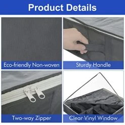 Surblue Under Bed Shoe Storage Organizer Underbed Shoes Closet Storage Solution 2 Metal Zippers And 3 Handles With Clear Cover For Men's And Women's Shoes Fits 24 Pairs Of Shoes， Set Of 2, Grey -Songmics Furniture Shop 51SctQ3AyCL