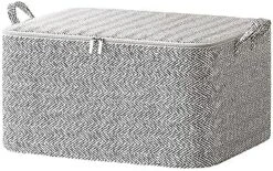 Xecvkr Storage Bins With Lids Closet Organizers And Storage Box Youfen Non-woven Zipper Storage Bag Moving Quilt Storage Basket Travel Large-capacity Clothing Storage Bag (Gray-S-13.77x9.84x7.87in) -Songmics Furniture Shop 51SnovTryVL. AC