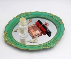 YCHMIR Decorative Mirror Vintage Mirror Hanging Mirror 14.8 X 13.1 Inchs Oval Mirror Green -Songmics Furniture Shop 51Sxdl5QDFL