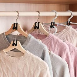 GENERIC 100Pcs Clothes Hanger Connector Hooks,Thicken Hanger Hooks Space Saver,Heavy Duty Space Saving For Closet And Clothes Closet Organizer(Black) -Songmics Furniture Shop 51T08zPc4CL